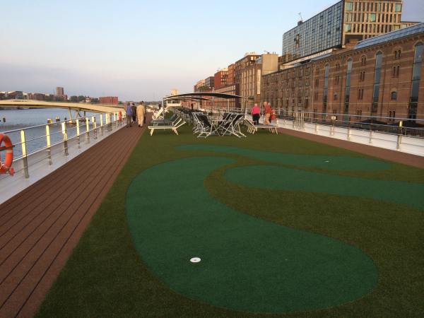 Jogging track and putting green